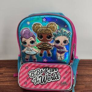 LOL Surprise! 3 Pocket Backpack "BBs Run the World" Pink and Blue